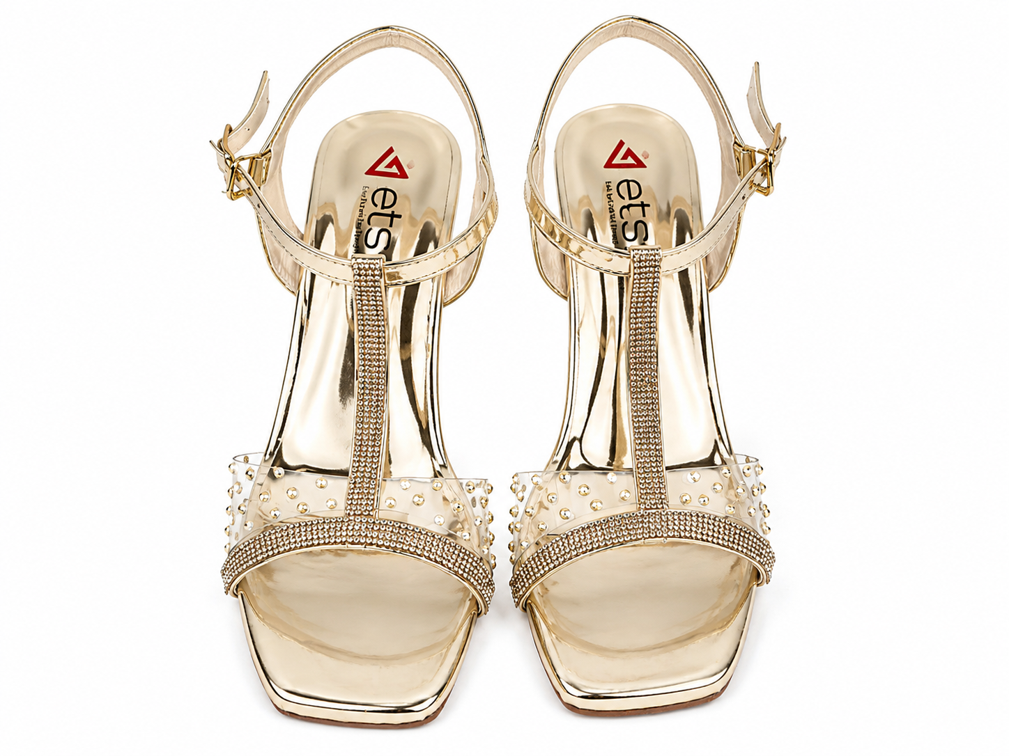 Rhinestone Bow Clear Mule — Silver