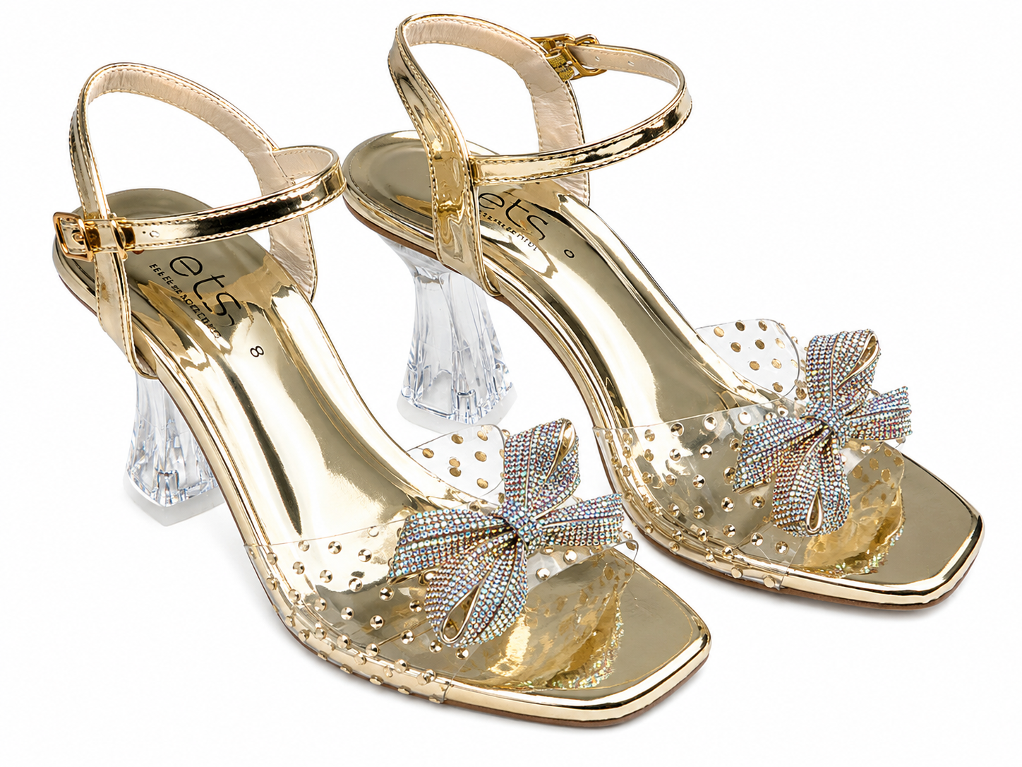 Crystal-Dusted Ankle-Strap Sandal — Olive