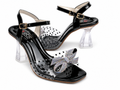 Rhinestone Bow Ankle-Strap Heel Sandal Black — Ladies Heels Pakistan | shopets.pk