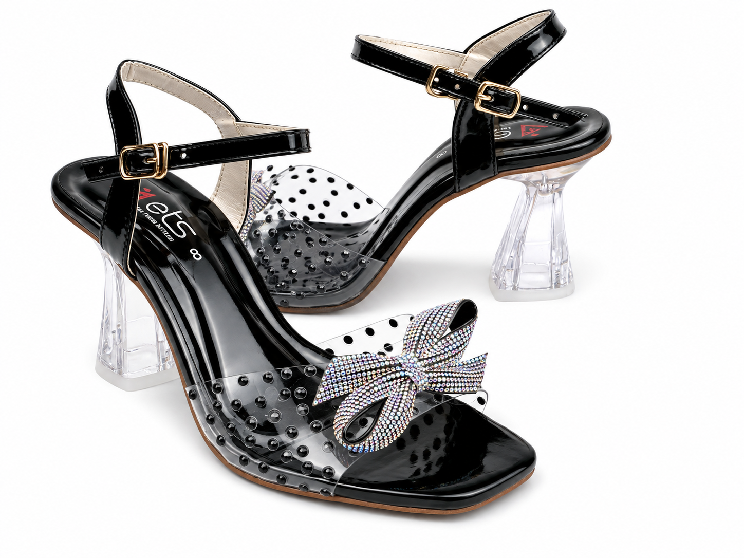 Floral Embroidered Mule — Black