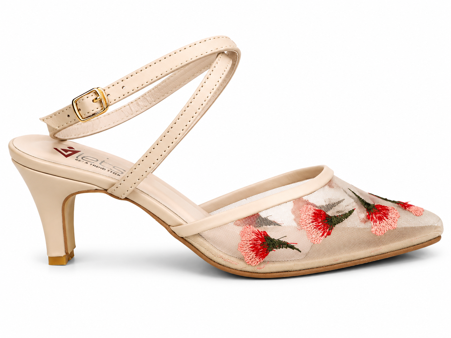 Rhinestone T-Strap Sandal — Silver Mirror