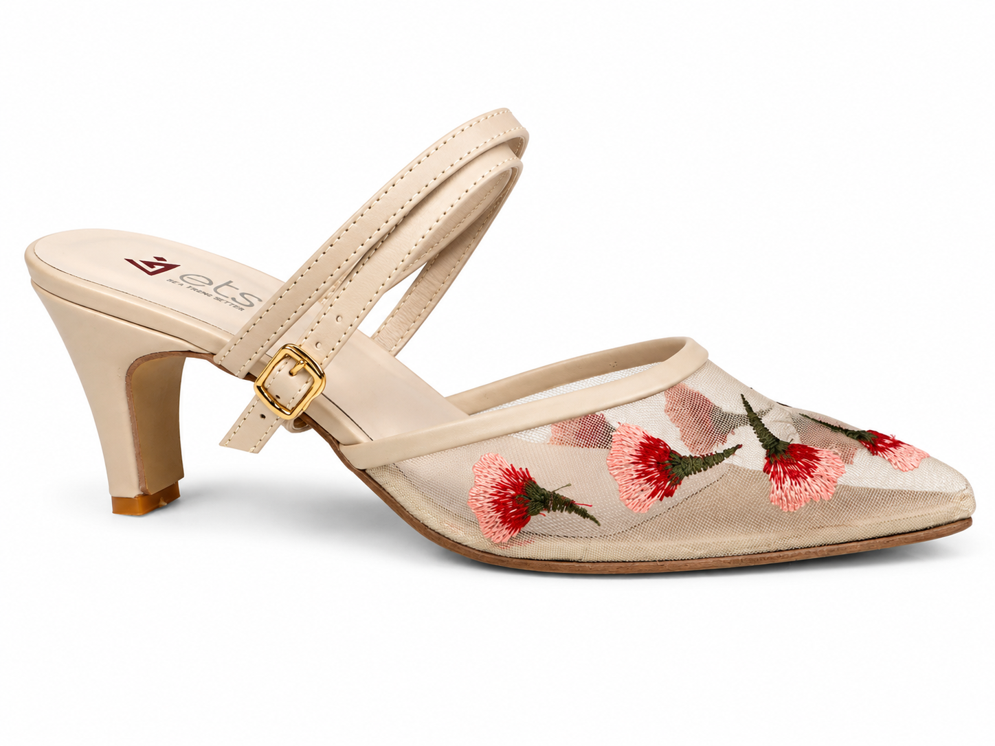 Rhinestone T-Strap Sandal — Silver Mirror