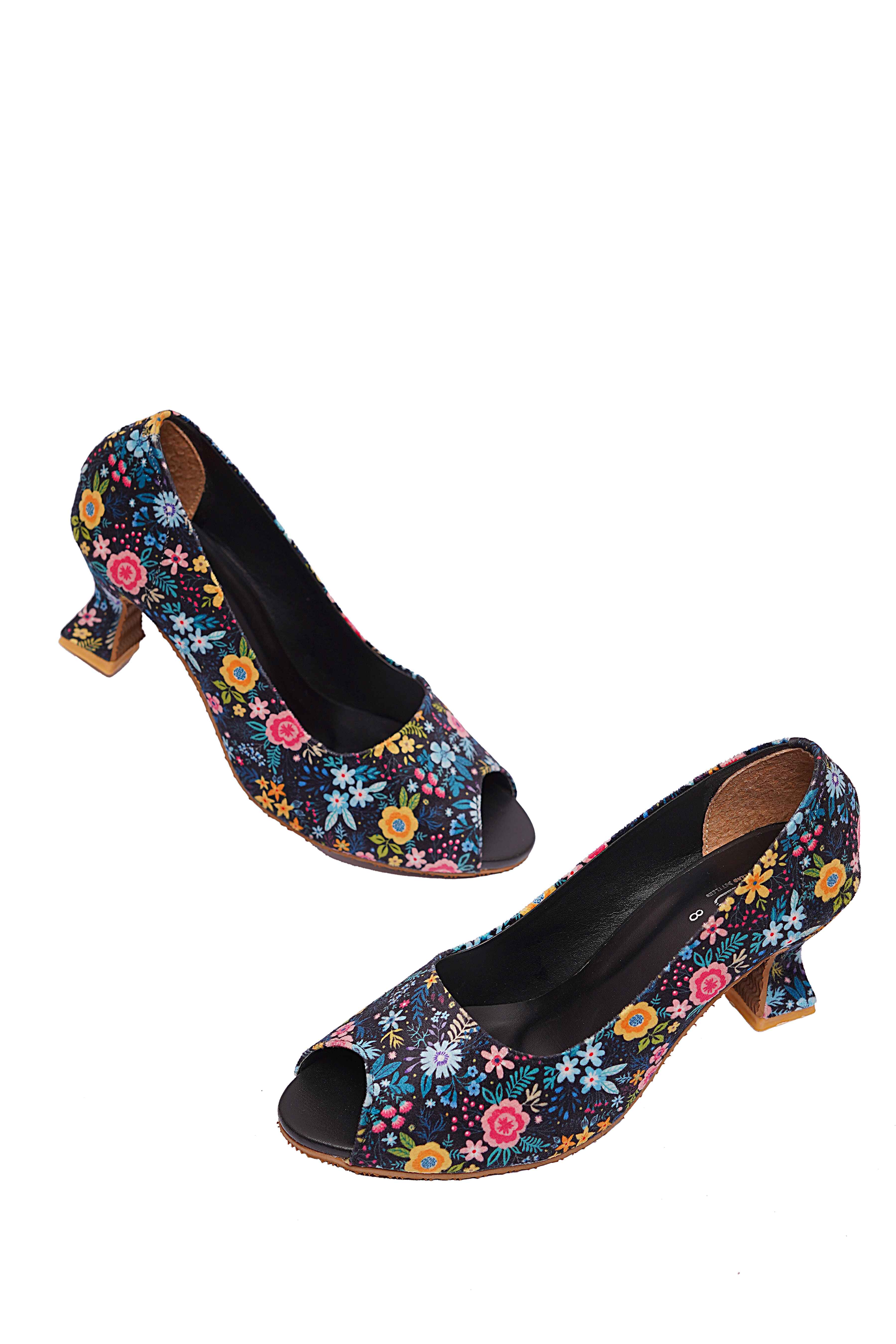 Floral peep toe heels best sale