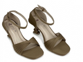 Olive Ankle-Strap Sculptural Heel Sandal
